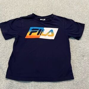 🔴 $2 FILA Boys Navy Shirt Youth boys size 7 FILA Short Sleeve Top GUC